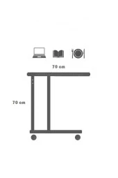 servetavcı Yatak Sehpası - Atlantik Çam (Tekerli) 70x40 Oval Kenar - 2