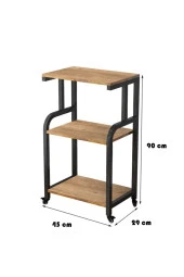 servetavcı Raflı Yazıcı Sehpası - Atlantik Çam (Frenli Tekerliİ) 45x30x90 thumbnail 2