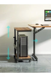 servetavcı Yükseklik Ayarlı Yazıcı ve Kasa Sehpası - Atlantik Çam (FRENLİ TEKERLİ) 45x30 thumbnail 3