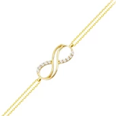 Altın Sonsuzluk Bileklik 14K Gold Taşlı thumbnail 1