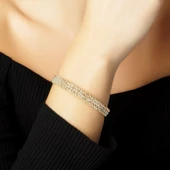 Dorikalı Altın Kelepçe Tricolor Tasarım 14K İtaly thumbnail 2