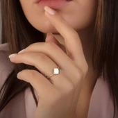 Karo Sarı Altın Yüzük 14K thumbnail 2