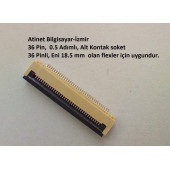 36 Pin 0.5 Adımlı Flex Soketi. Flex Ffc Konnektörü 36-0.5-Alt - 1