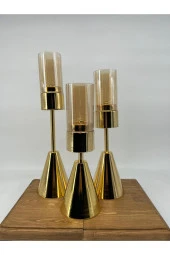Şamdan 3lü Konik Metal - 1