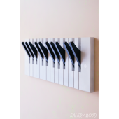 Dekoratif Piyano Elbise Askılığı 15x38 cm 10 Tuşlu Ahşap Askılık - 1