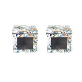 SAKLAMA KUTUSU SETİ TROPİKAL DESENLİ PENCERELİ 2 ADET 28X28X26CM - 2