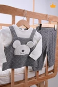Babyhola Ayıcık Figürlü Erkek Kız Bebek Uzun Kollu Body Pantolon 2'li Alt Üst Takım 13569 - 6