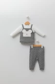 Babyhola Ayıcık Figürlü Erkek Kız Bebek Uzun Kollu Body Pantolon 2'li Alt Üst Takım 13569 - 7