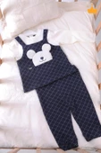 Babyhola Ayıcık Figürlü Erkek Kız Bebek Uzun Kollu Body Pantolon 2'li Alt Üst Takım 13569 - 9