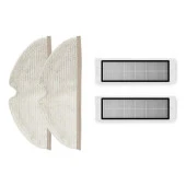 srfn ticaret Roborock S5-S50-S55-S6-S6 Pure-S5 Max Aksesuar Seti: 2 Adet Tam Yüzeyli Fiber Mop Bezi - 1 Adet Hepa Filtre thumbnail 1
