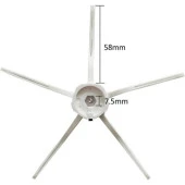 srfn ticaret Xiaomi Roborock S5-S50-S51-S55-S6-S6 Pure-S5 Max Robot Süpürge 5 Kollu Fırça (2 Adet Beyaz) thumbnail 2