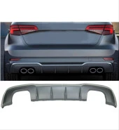 Audi S3 Uyumlu 2017+ Hatchback Difüzör Egzoz Seti - 3