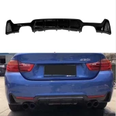 Bmw 4 Uyumlu Serisi F32-F36 2014-2019 M Difüzör Cift Çıkış Kalın Piano Black - 2