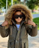 MODAVALS ERKEK ÇOCUK GARSON BEDEN İTHAL TAK ÇIKAR KÜRKLÜ CEPLİ FERMUARLI DÜĞMELİ BONDİT KUMAŞ KIŞLIK MONT-YEŞİL 851247960 - 5