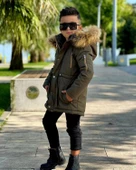 MODAVALS ERKEK ÇOCUK GARSON BEDEN İTHAL TAK ÇIKAR KÜRKLÜ CEPLİ FERMUARLI DÜĞMELİ BONDİT KUMAŞ KIŞLIK MONT-YEŞİL 851247960 - 2