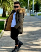 MODAVALS ERKEK ÇOCUK GARSON BEDEN İTHAL TAK ÇIKAR KÜRKLÜ CEPLİ FERMUARLI DÜĞMELİ BONDİT KUMAŞ KIŞLIK MONT-YEŞİL 851247960 - 1