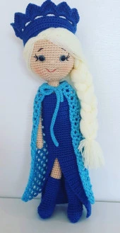 Sevimli Elsa Bebek Amigurumi Organik Oyuncak - 1