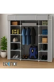 Teknor Çift Yandan Raflı Bez Dolap Gri - 1