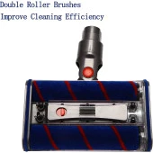 srfn ticaret Dyson V10 Şarjlı Süpürgeler Uyumlu Motorlu Çift Yumuşak Temizleyici Fırçalı Süpürücü Başlık - 4