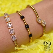 925 Ayar Gümüş Toplu Siyah Taşlı Bilezik thumbnail 3