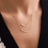 Altın Çubuk Kolye Çift Zincir thumbnail 2