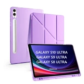 Samsung Galaxy Tab S10/S9/S8 Ultra 14.6inç Kılıf Kalem Bölmeli Trifolding Case X900-10-20 thumbnail 7