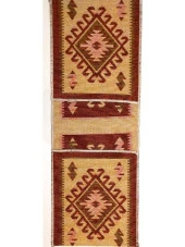 Başaran Tekstil Antik Kilimden Motosiklet  Heybesi 2 Gözlü Kilim Çanta, turuncu - 3
