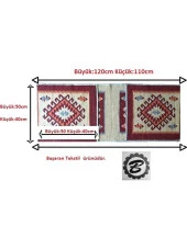 Başaran Tekstil Antik Kilimden Motosiklet  Heybesi 2 Gözlü Kilim Çanta, turuncu - 4