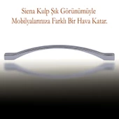 Siena (160 MM-16.0 CM) Düz Mobilya Mutfak Dolabı Çekmece Dolap Kapak Kulpu Kulbu Krom Metal Kulpları - 3