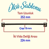 Pelikan Mobilya Mutfak Dolabı Çekmece Dolap Kapak Kulpu Düz Metal Kulpları Kulbu Kulpu 224 Mm Krom - 2