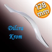 Dilara (128 MM-12.8 CM) Düz Mobilya Mutfak Dolabı Çekmece Dolap Kulpu Kulbu Krom Metal Kulpları thumbnail 1