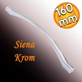 Siena (160 MM-16.0 CM) Düz Mobilya Mutfak Dolabı Çekmece Dolap Kapak Kulpu Kulbu Krom Metal Kulpları - 1