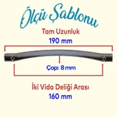 Siena (160 MM-16.0 CM) Düz Mobilya Mutfak Dolabı Çekmece Dolap Kapak Kulpu Kulbu Krom Metal Kulpları - 2