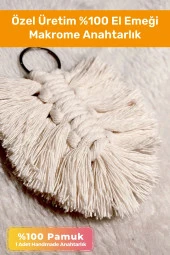 Özel Üretim 100 El Emeği Işçiliği Düğün Nişan Söz Özel Gün Hediye Makrome Krem Yaprak Anahtarlık thumbnail 1