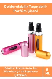 Parfüm Şişesinden Doldurulabilir Taşınabilir Çanta İçi Mini Cep Parfüm Şişesi 5 Ml x 3 Adet - 1