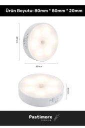 Özel Üretim Mıknatıslı 3 Mod Pratik Hareket Sensörlü 8 Ledli Usb Şarjlı Beyaz Işık Gece Lambası - 2