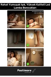 Özel Üretim Mıknatıslı 3 Mod Pratik Hareket Sensörlü 8 Ledli Usb Şarjlı Beyaz Işık Gece Lambası - 4