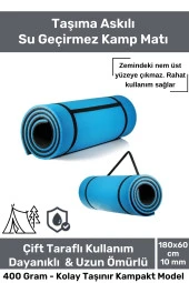Su Geçirmez Konfor Modeli Taşıma Askılı Çift Taraflı Kamp Zemin Çadır Uyku Matı Mavi Yer Minderi - 1