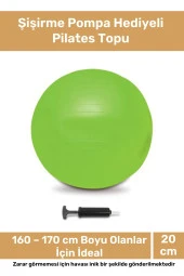 Deluxe Serisi Dayanıklı Yüksek Kalite Mini Gymball 20cm Yeşil Pilates Topu Şişirme Pompa - 1