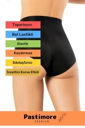 Yüksek Belli Toparlayıcı Lastikli Inceltici Korse Özellikli Şerit Göstermeyen Dikişsiz Bato Külot - 2