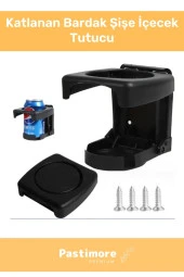 Premium Pratik Portatif Araba Ofis Koltuk Motor Bisiklet Masa Katlanan Bardak Şişe İçecek Tutucu - 1