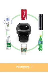 Premium Pratik Portatif Araba Ofis Koltuk Motor Bisiklet Masa Katlanan Bardak Şişe İçecek Tutucu - 4