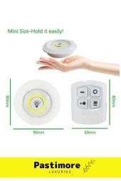 Premium Serisi Av Kamp Ev Okul Araba Otel Pilli Uzaktan Kumandalı Yapışkanlı 3Lü Led Spot Lamba - 1