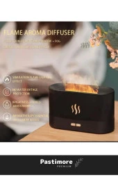 Hava Nemlendirici Aromatik Ultrasonik Led Işıklı Alev Görünüm Buhar Oda Kokusu Difüzörü 200ml - 1