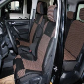 Space Deri Kilim Minder Siyah-Taba / KLMNY184 PREMİUM thumbnail 2