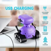 Playsheek Uzaktan Kumandalı Robot Oyuncak Şarj Edilebilir Emo Robot - Mor - 4