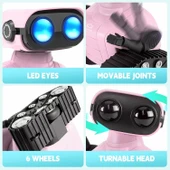 Playsheek Uzaktan Kumandalı Robot Oyuncak Şarj Edilebilir Emo Robot - Pembe - 4