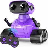 Playsheek Uzaktan Kumandalı Robot Oyuncak Şarj Edilebilir Emo Robot - Mor - 1