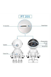 Robot Görünümlü Bebek Bakıcı Wifi Ip Güvenlik Kamerası Kablosuz Gece Görüşlü - 2