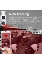 Kablosuz IP Güvenlik Gözetleme Kamerası Çift Lensli Otomatik Takip Panoramik Ampul Kamera Kablosuz - 3